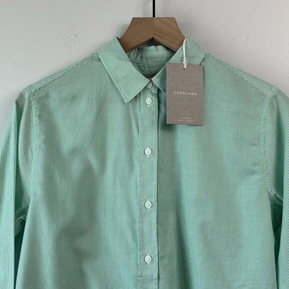 Everlane Womens Shirt Small Green Long Sleeve Button Down Oversized Preppy New - Picture 4 of 7